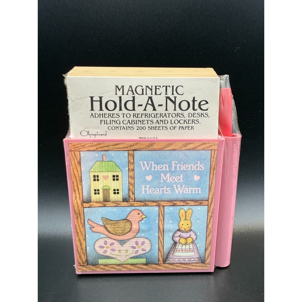 Olympicard Magnetic Fridge Hold-A-Note Home /Kitchen Decor, Cottage Core USA
